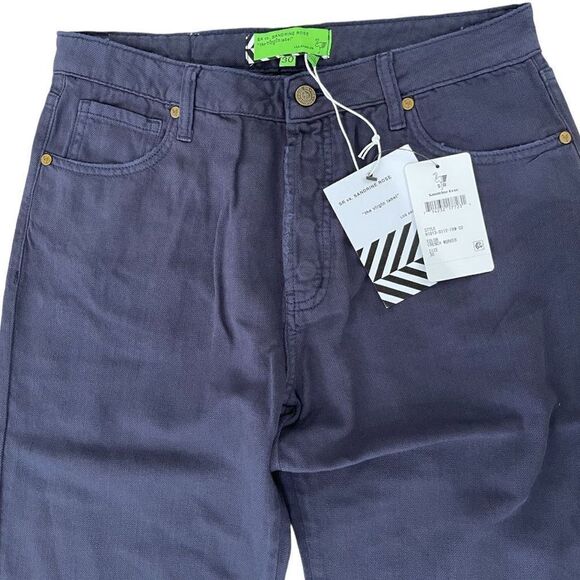 Sandrine Rose Free People Women's Navy French Worker Denim Jeans Size 30 - Picture 2 of 12